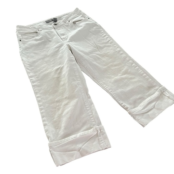 Chico's Denim - Chico’s Platinum Cropped White Denim Jeans